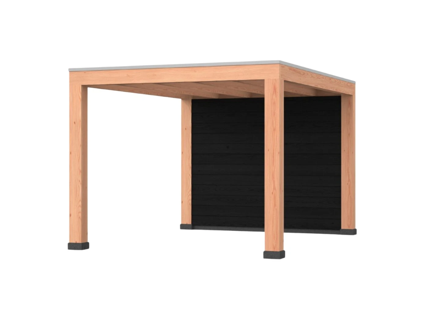 Douglas overkapping, 300 x 400, met achterwand, Westwood Robuust Zwart - Afbeelding 1